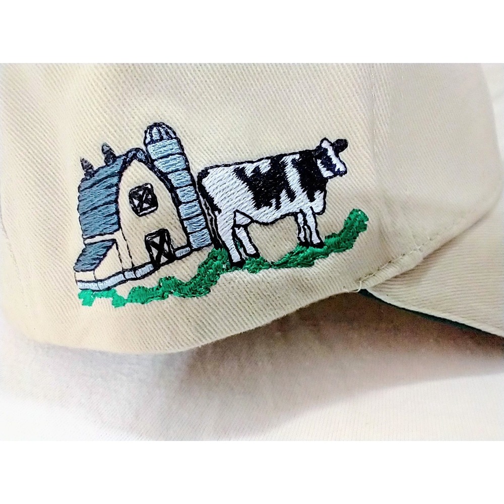Adorable! *NEW* Khaki Embroidered Cow Cap Hat Cotton - Farmer 4H Cowgirl Western - Picture 2 of 6